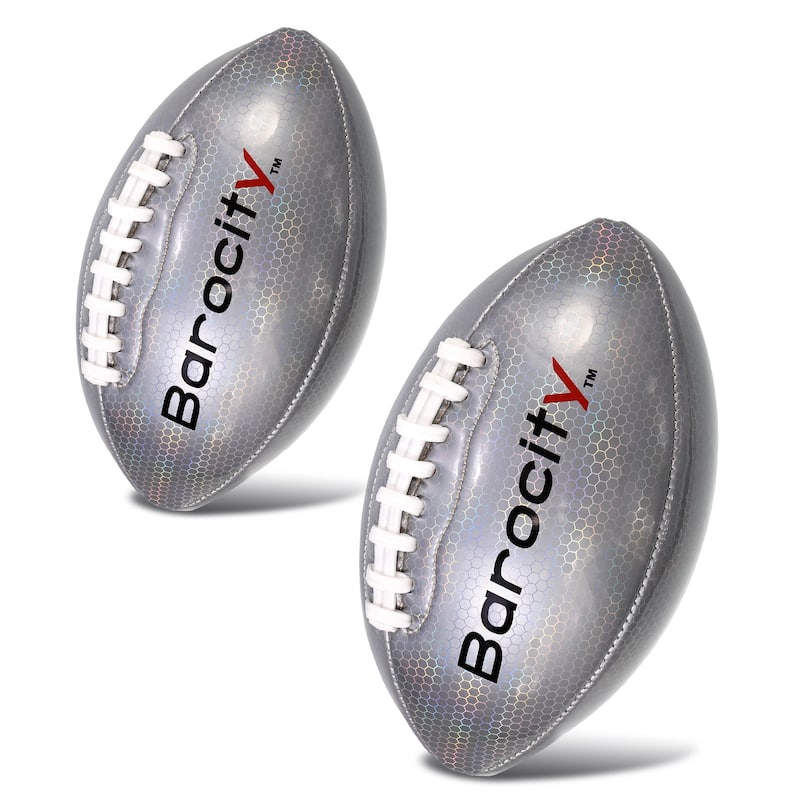 Barocity Footballs for Kids - 2 Training Balls Silver Size 3 & Size 6