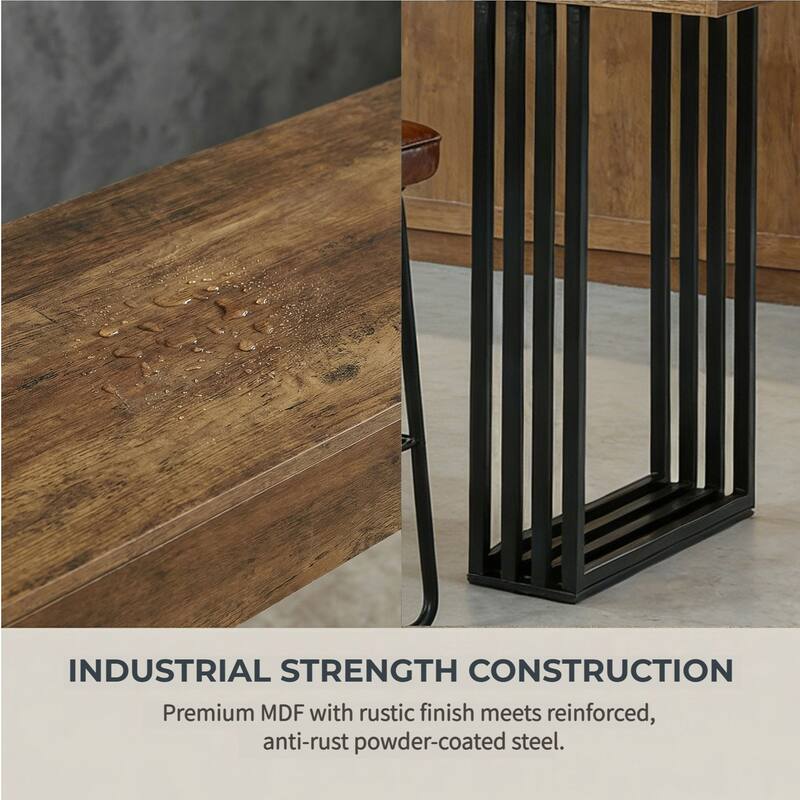 63 Inch Rectangular Long Bar Table