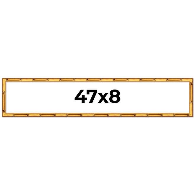 47x8 Frame Gold Bamboo Picture Frame Modern Photo Frame Includes UV Acrylic Shatter Guard Front Acid Free Foam Backing Board