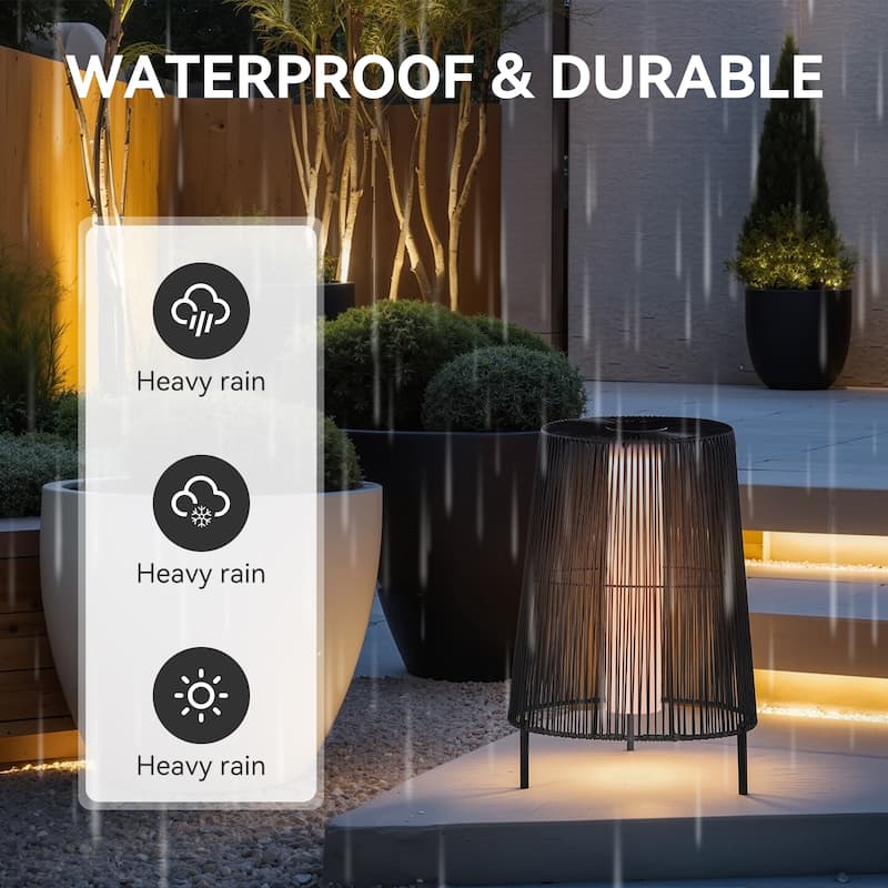 Modern Outdoor Solar Lights Floor Lamp for Patio Set of 2 - Set of 2