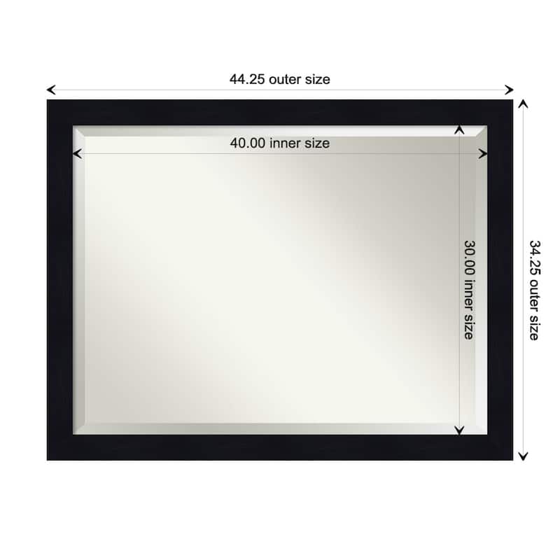 Beveled Wood Wall Mirror - Shiplap Navy Frame