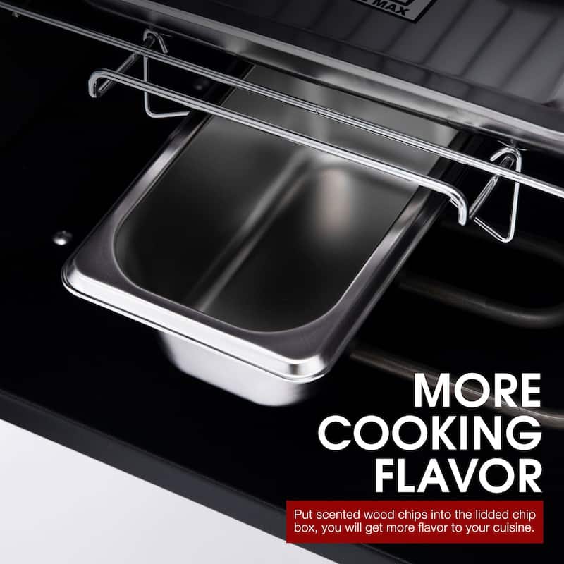 Royal Gourmet 28-Inch Analog Electric Smoker With 3 Cooking Grates - Black