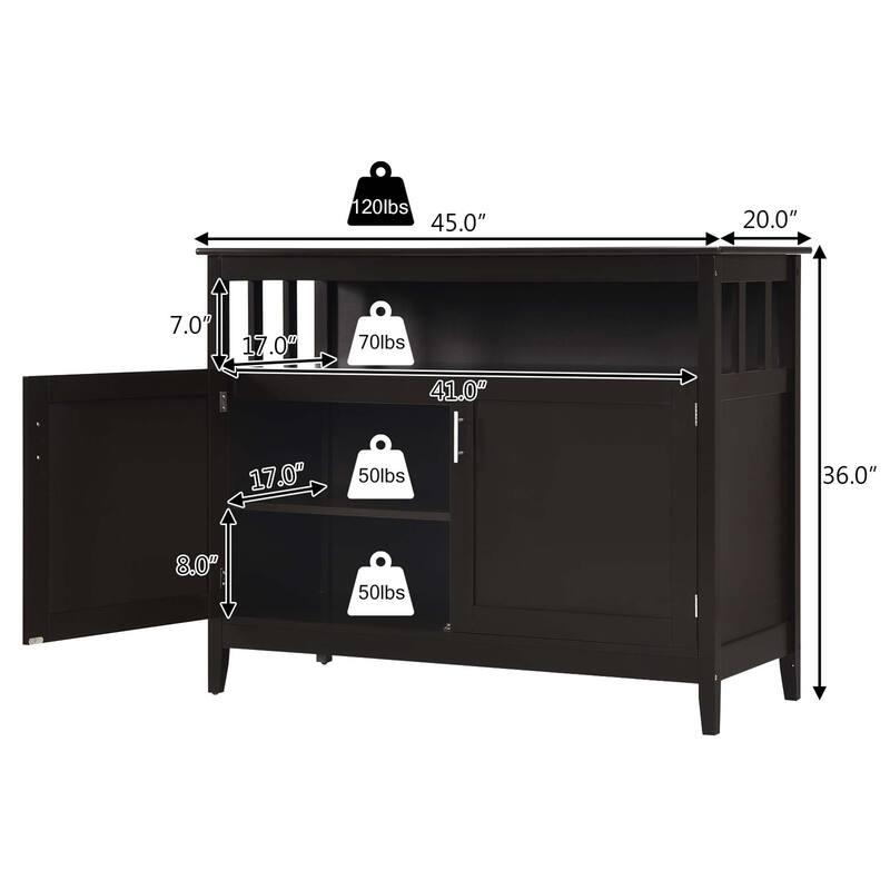 Costway Modern Kitchen Storage 36" Height Cabinet Buffet Server Table - See Details