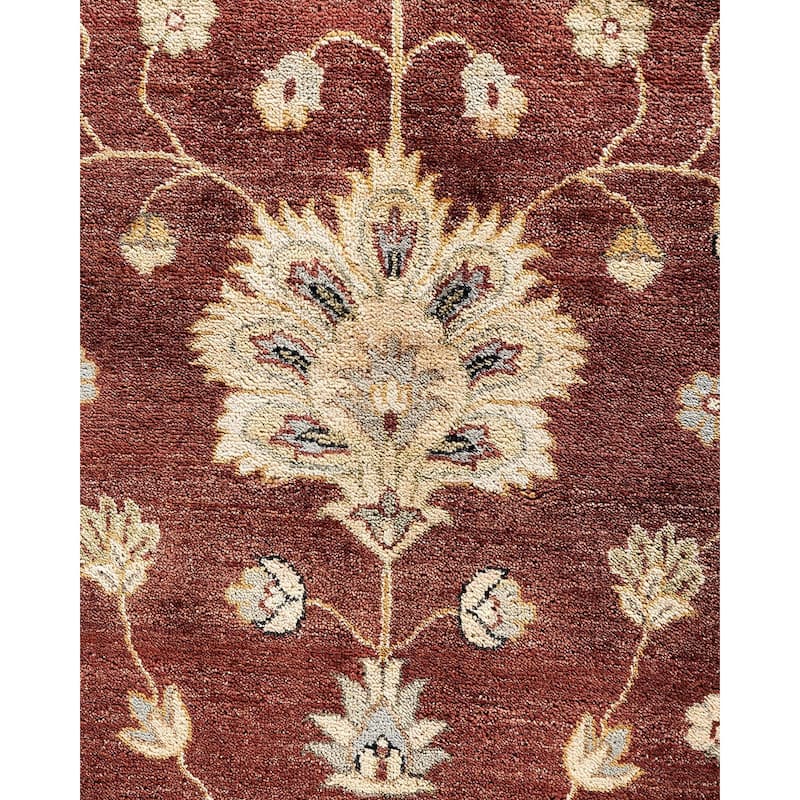 Oushak One-of-a-Kind Hand-Knotted Area Rug, Red - 9' 4" x 12' 4"