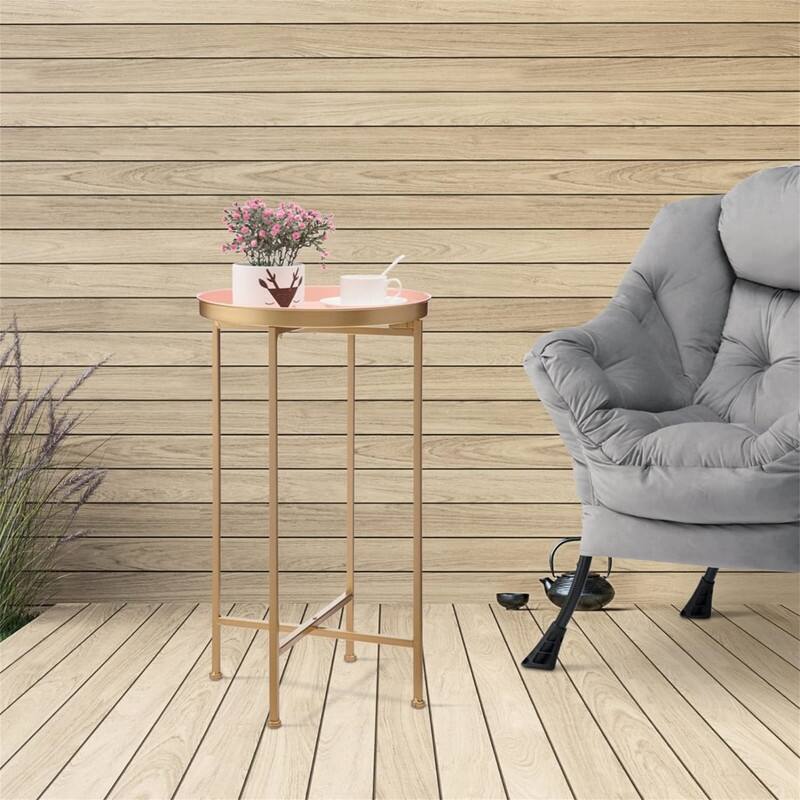 Small Round Metal End Table 14.5"D x 14.5"W x 25"H On Sale Bed