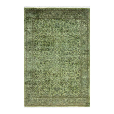 Fine Vibrance One-of-a-Kind Hand-Knotted Area Rug - Brown, 4' 1" x 6' 3" - 4' 1" x 6' 3"