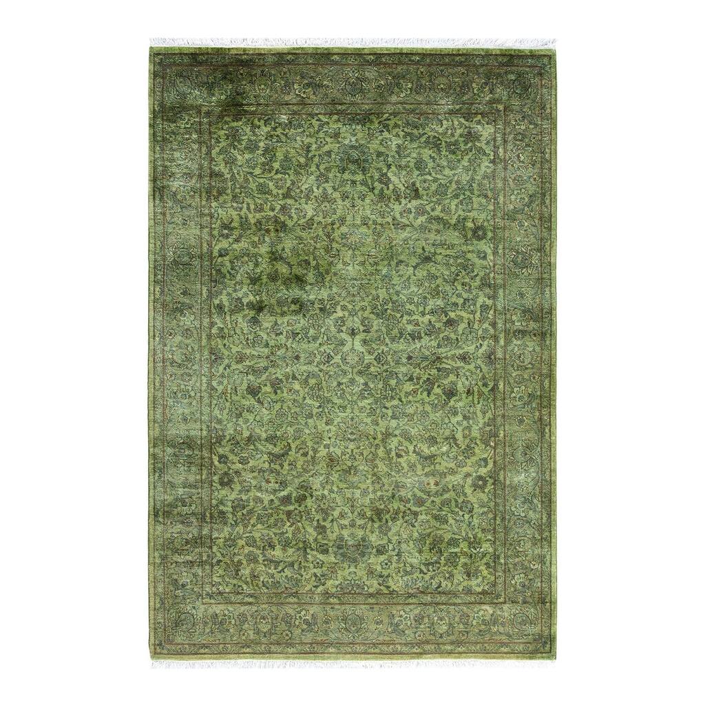 Fine Vibrance One-of-a-Kind Hand-Knotted Area Rug - Brown, 4' 1" x 6' 3" - 4' 1" x 6' 3"