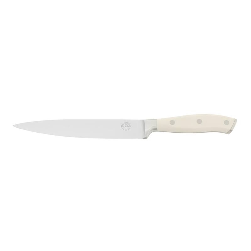 Sur La Table Kitchen Essential Tasting Kitchen German Steel Forged Full Tang Prfessional Knife with White Handle