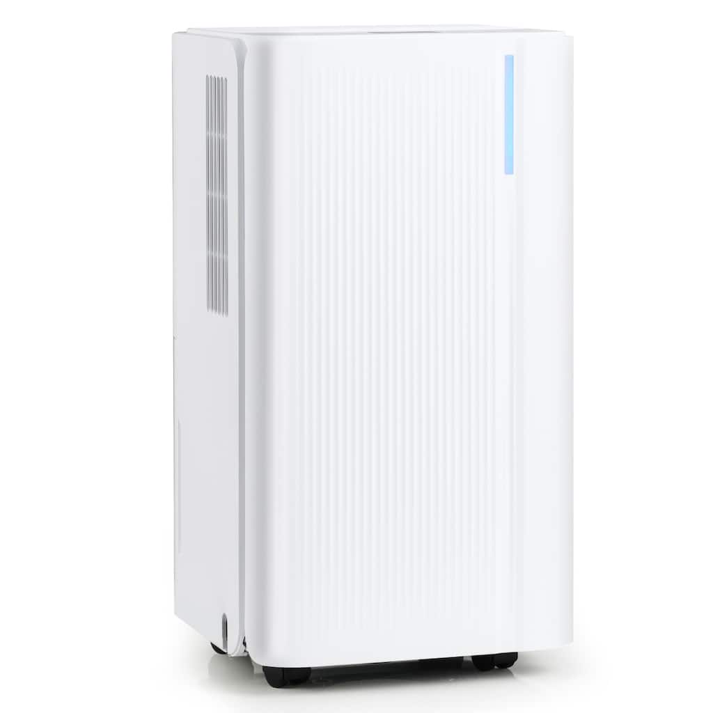 White Copper ABS Dehumidifier 32 Pints with LED Control and Auto Drainage - 10" x 8.5" x 18"