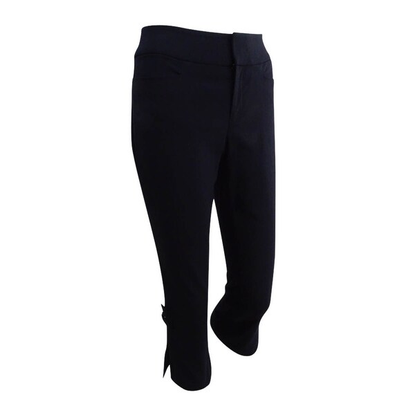 black petite cropped trousers
