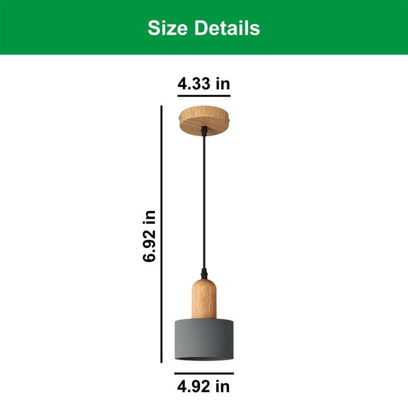 3 Pack bulb light gray pendant lights wood dining room light fixtures