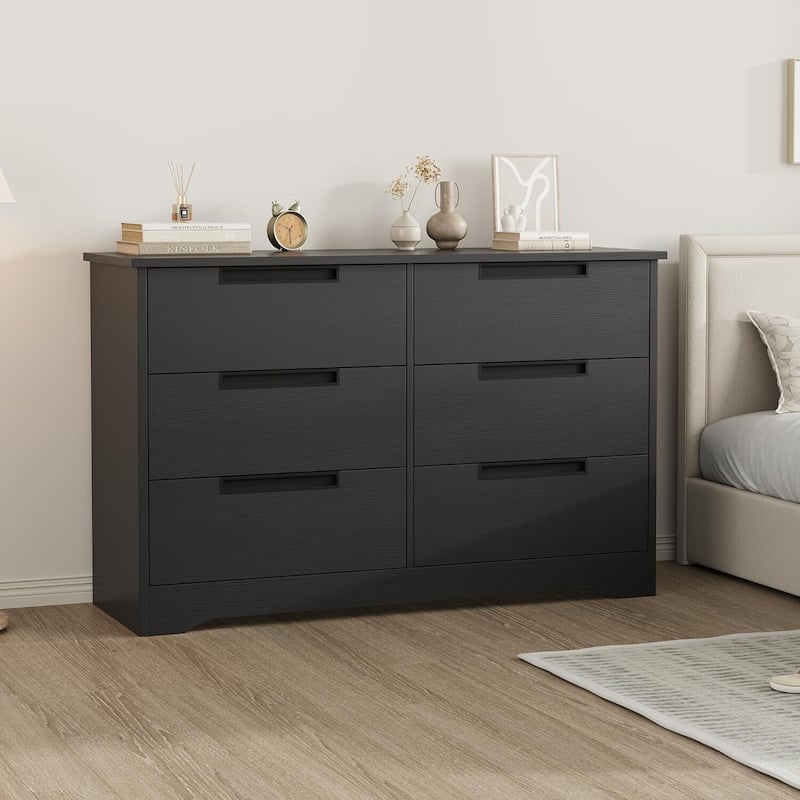 6 Drawer Dresser for Bedroom, Living Room, Nursery, Black