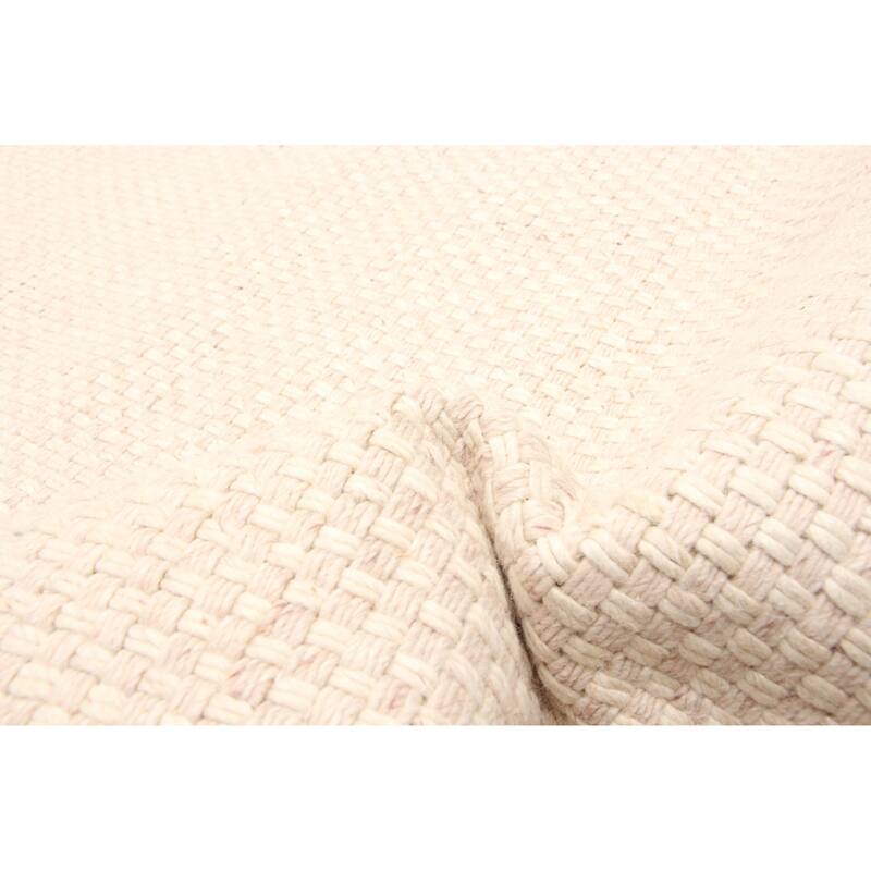 ECARPETGALLERY Braid weave Sienna Beige Wool Rug - 5'0 x 7'11