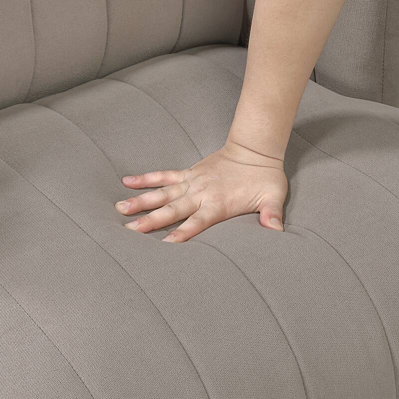 Bay 27.5" Textured Swivel Chair - Channel Tufted Barrel Back