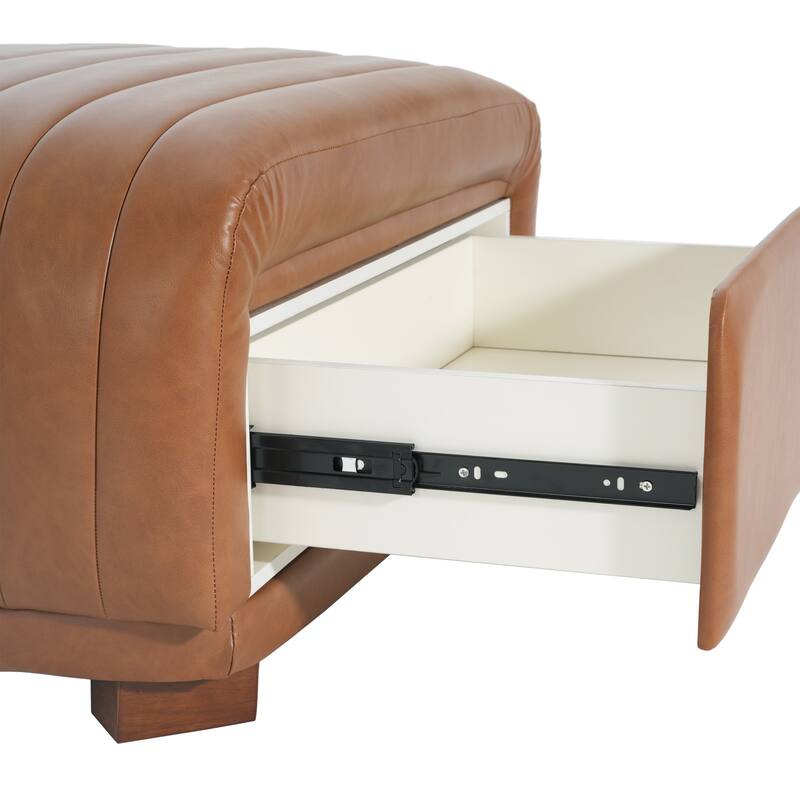 Christopher Knight Home - Zaka Faux Leather Channel Tufted Ottoman