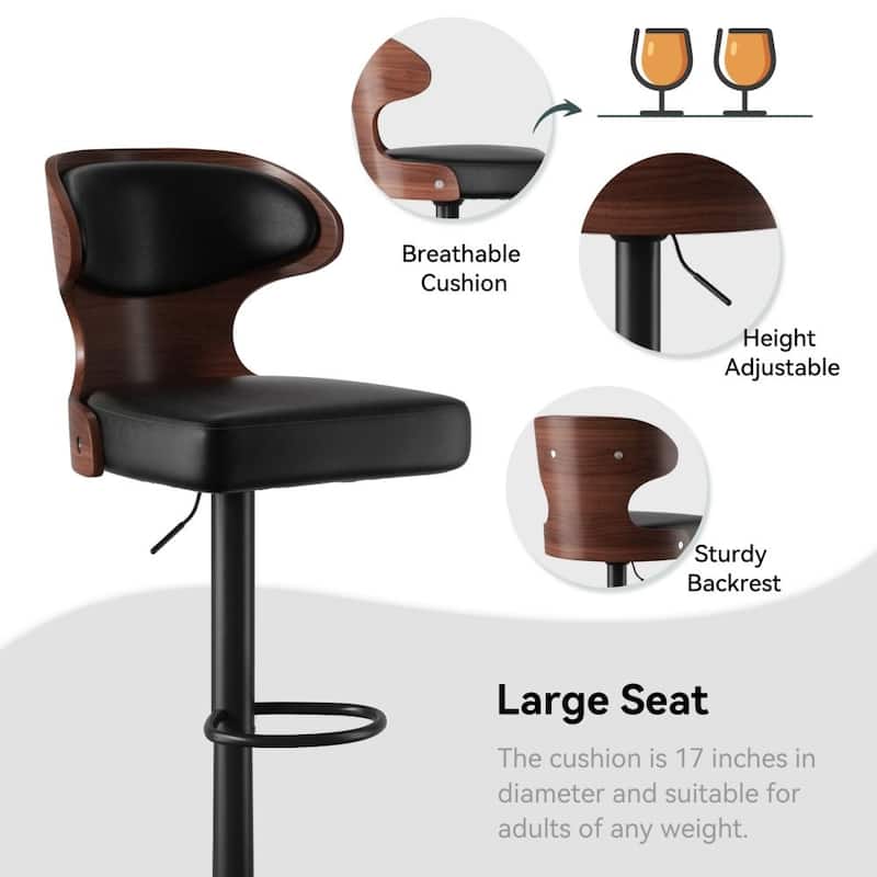 Set of 2 Adjustable Height Bar Chairs