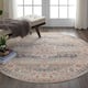 Nourison Vintage Kashan Traditional Area Rug - 4' Round - Grey