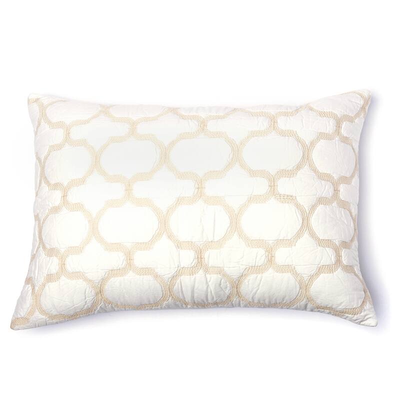 Jaimy Ivory Cotton Pillow Sham - King