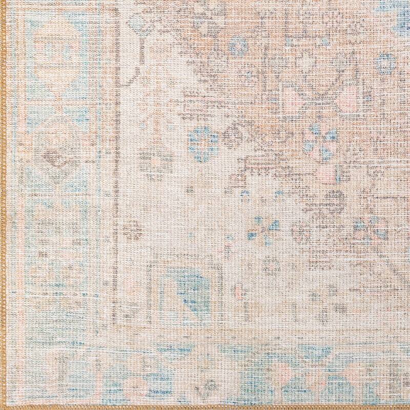 Livabliss Sidonia Distressed Medallion Machine Washable Area Rug