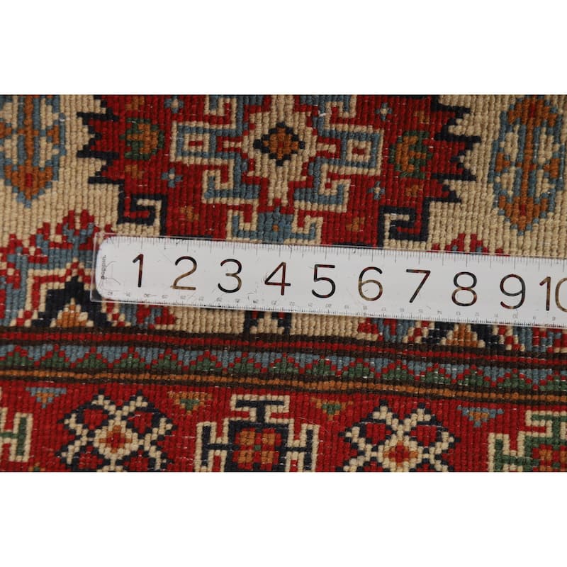 Kazak Oriental Rug Hand-Knotted Wool Carpet - 2'0"x 3'0"