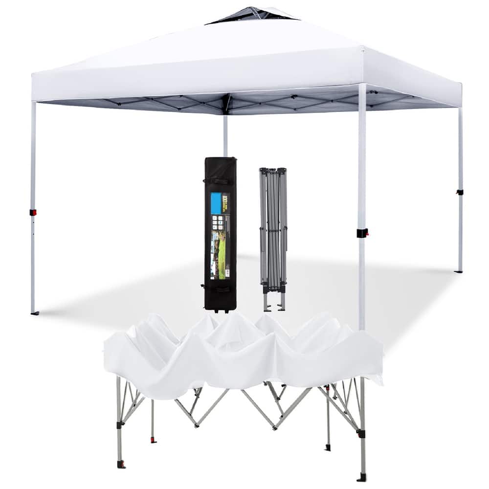 10x10 Pop-up Canopy Portable Lightweight FoldingTent, Adjustable Height Instant Gazebo Canopy with Wheeled Bag
