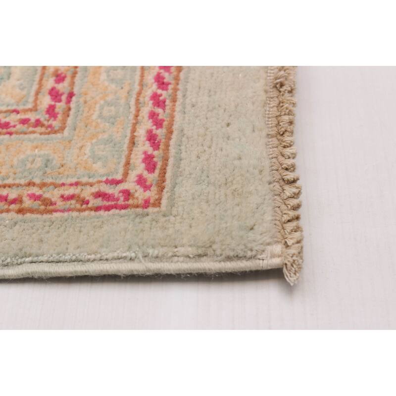 ECARPETGALLERY Hand-knotted Abstract Lahore Legacy Beige, Pink Wool Rug - 9'0 x 12'0