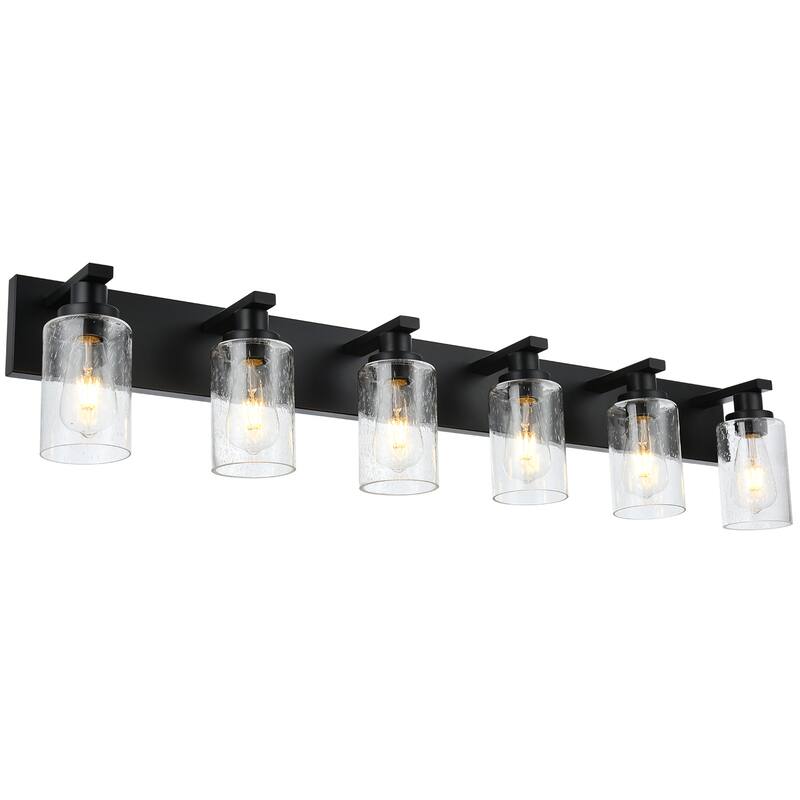 Modern Vanity Light with Seeded Glass Shade