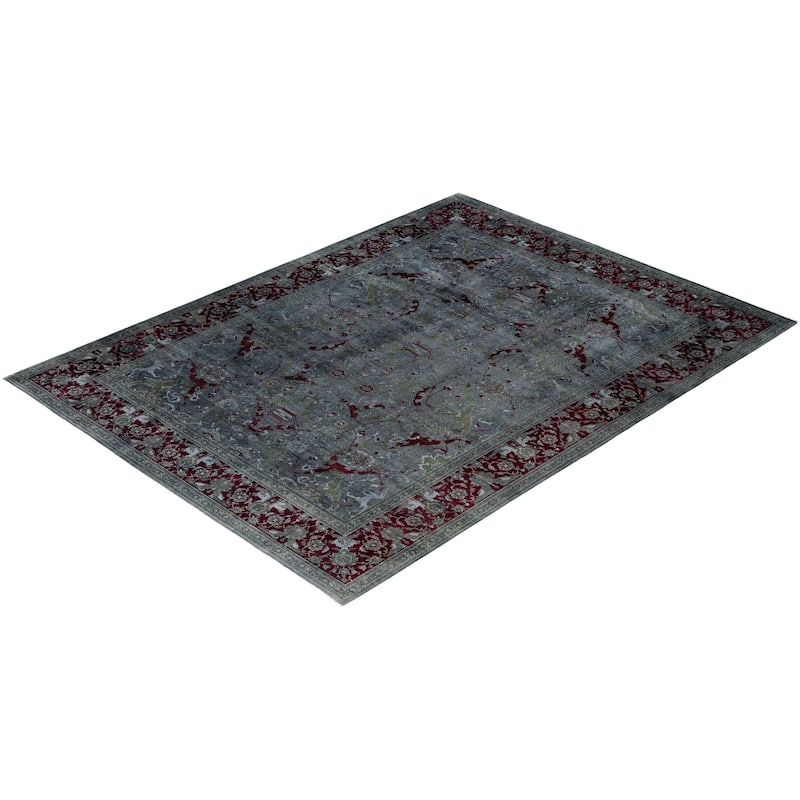 Overdyed One-of-a-Kind Hand-Knotted Area Rug - Gray - 9' 3" x 12' 2"