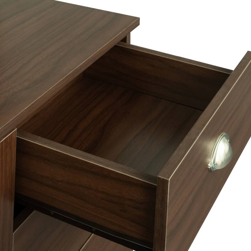 Spacious Home Office Computer Desk with Hutch, 2-Tier Shelf & 3 Drawers