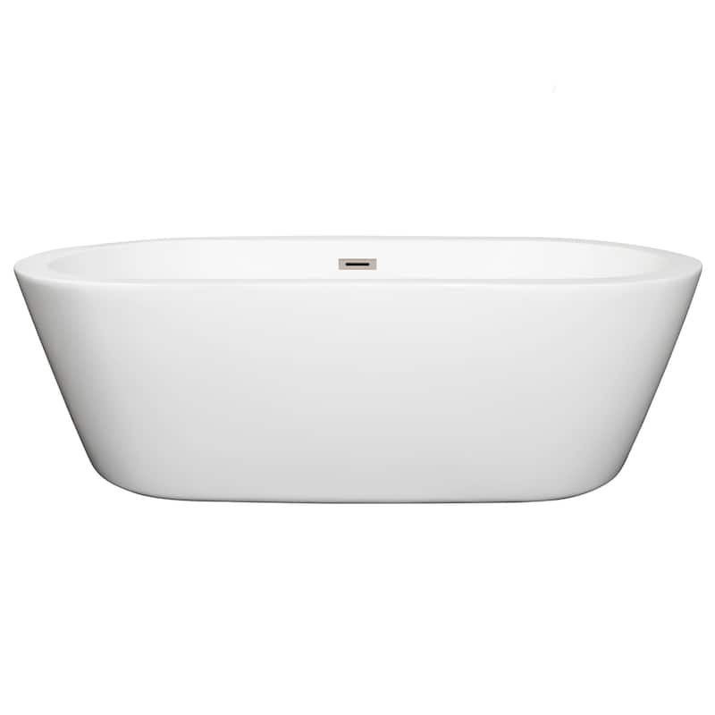 Wyndham Collection Mermaid 71" Free Standing Acrylic Soaking Tub with