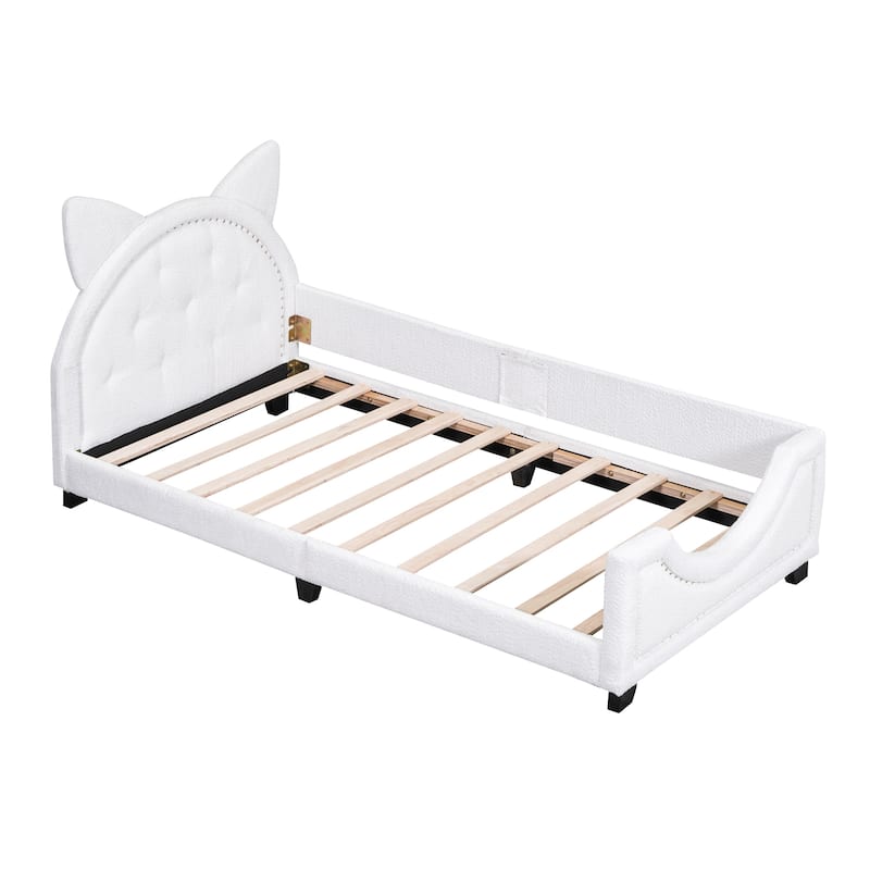 Upholstered Daybed with Carton Ears Shaped Headboard