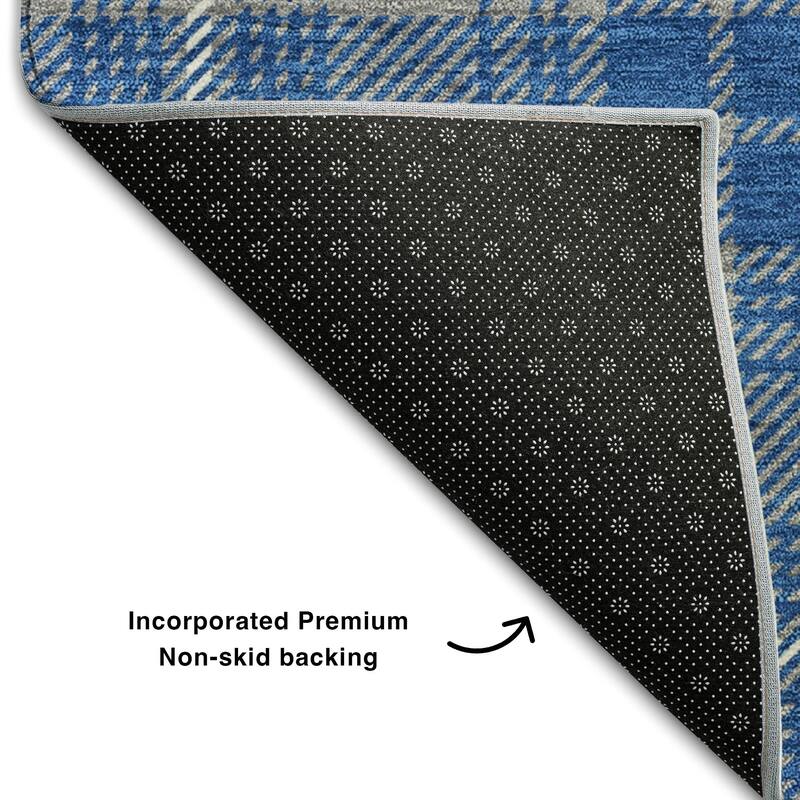 Premium Washable Super Soft Farmhouse Plaid Mayfield Rug