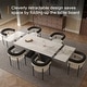 preview thumbnail 27 of 56, 110.24" Extendable Rectangular Sintered Stone Double Pedestal Dining Table Seat 8-12