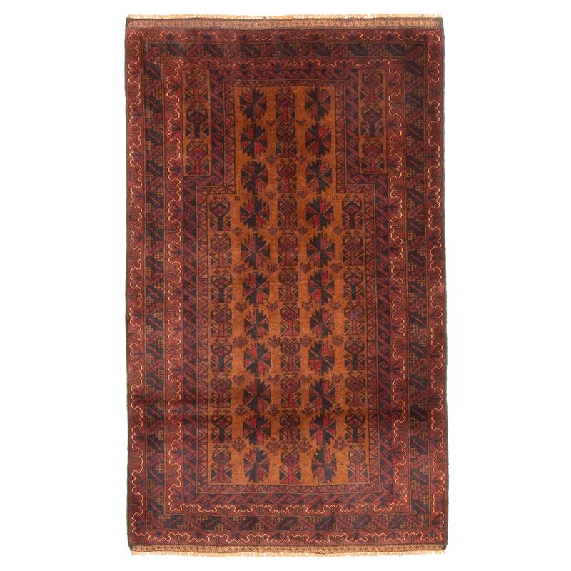 ECARPETGALLERY Hand-knotted Teimani Brown Wool Rug - 2'10 x 4'10