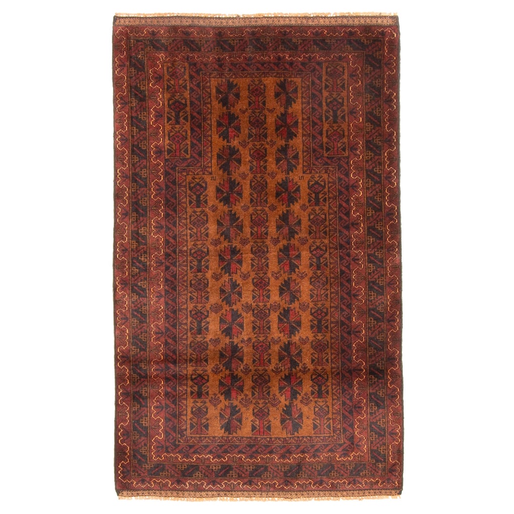 ECARPETGALLERY Hand-knotted Teimani Brown Wool Rug - 2'10 x 4'10