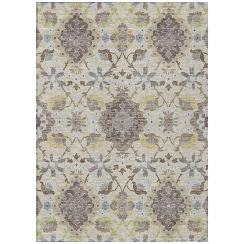 HomeRoots Oriental Traditional Rectangle Outdoor Rug