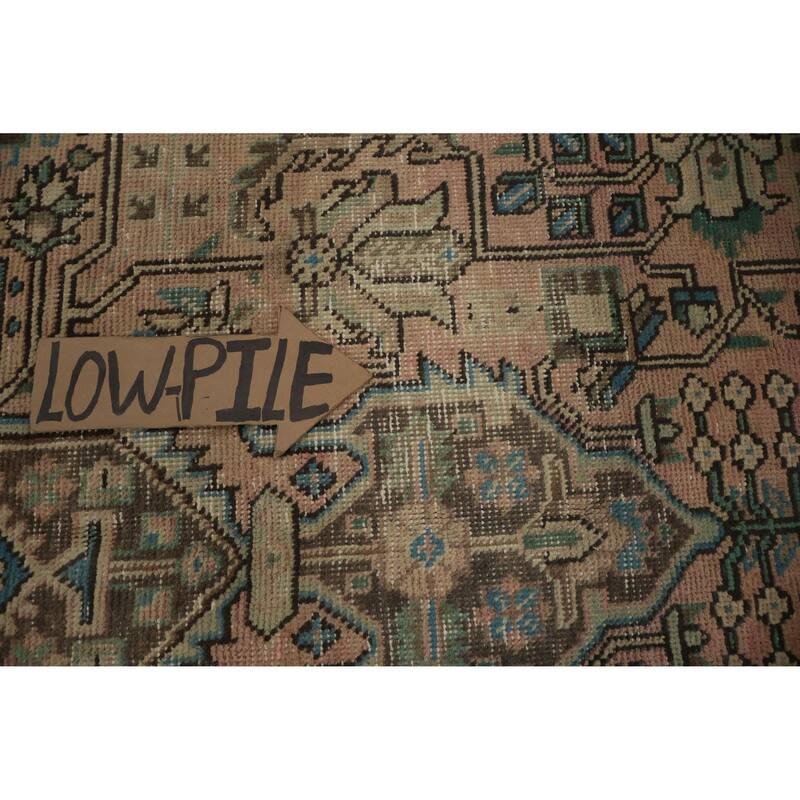 Hand Knotted Oriental 100% Wool Carpet Traditional Medallion Pink Tabriz Area Rug - 9' 8'' X 6' 6''