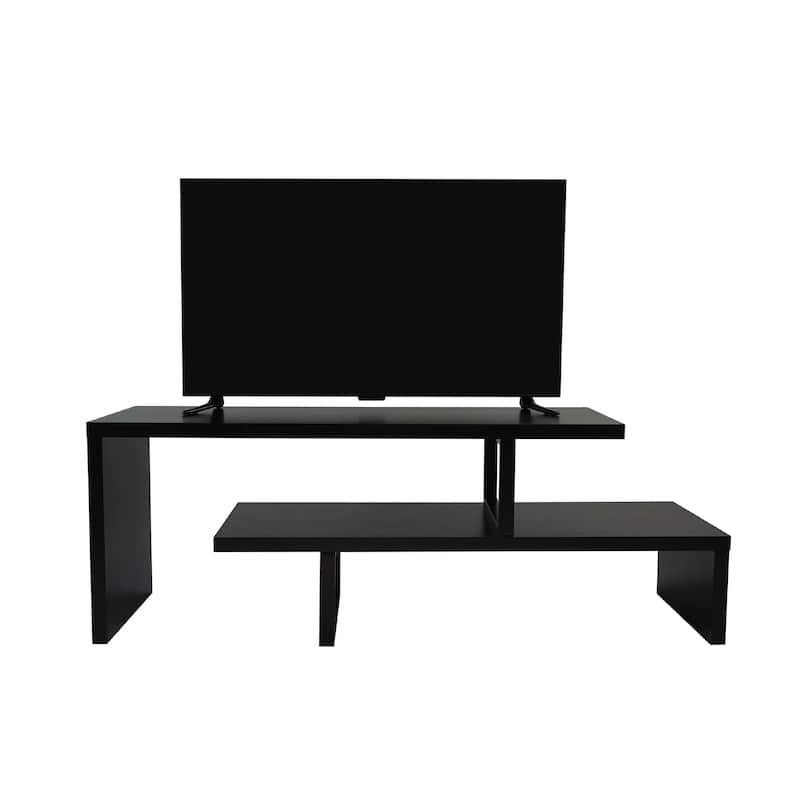 Orford Minimalist Modern MDF Wooden Shelves TV Console Entertainment Stand with Iron Legs Low Maintenance