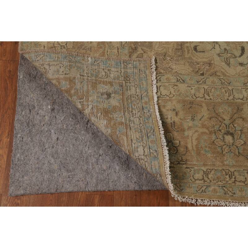 Traditional Floral Kashan Persian Area Rug Hand-Knotted Wool Carpet - 7'6" x 12'5"