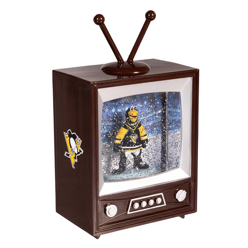 Pittsburgh Penguins 8 in. Vintage TV Light Up Water Lantern Snow Globe with Mascot