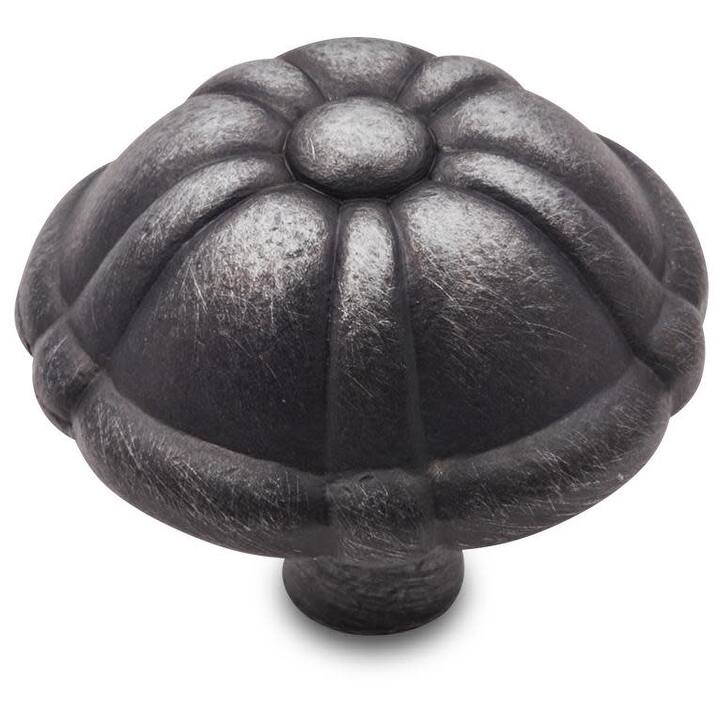 RK International CK 704 Small Petal 1-1/4" Round Solid Metal Flower - Distressed Nickel