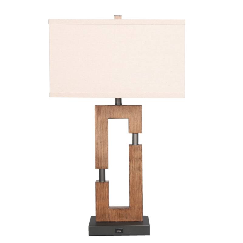 26-inch Wood Table Lamps For Living Room/Bedroom Set of 2