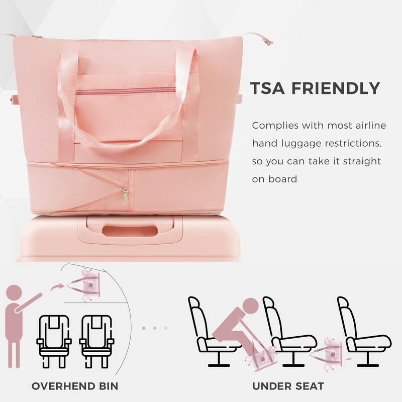 Fashionable Luggage Hardside Luggage with Expandable Storage and Spinner Wheels, for Boarding Travel, 4 Piece Set