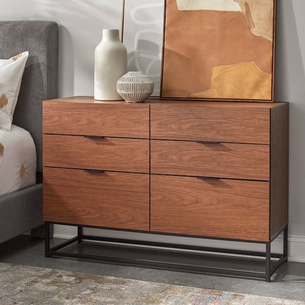 slide 2 of 8, Simple Living Noble 6-Drawer Dresser Walnut