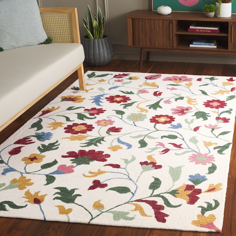 SAFAVIEH Handmade Blossom Jelte Floral Wool Rug - Overstock - 42541820