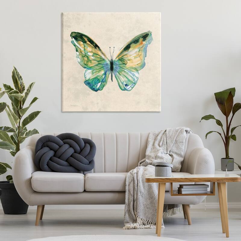 Stupell Watercolor Cottage Butterfly Canvas Wall Art Design By Carol Robinson