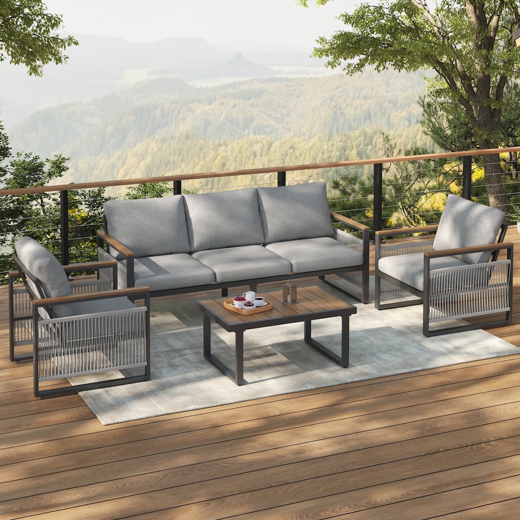 Christopher Knight Home - Lila 4-Piece Outdoor Metal Patio Chat Set