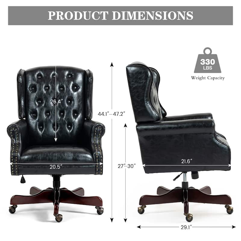 AVAWING Classic Executive Office Chair High Back Wingback Boss Chair