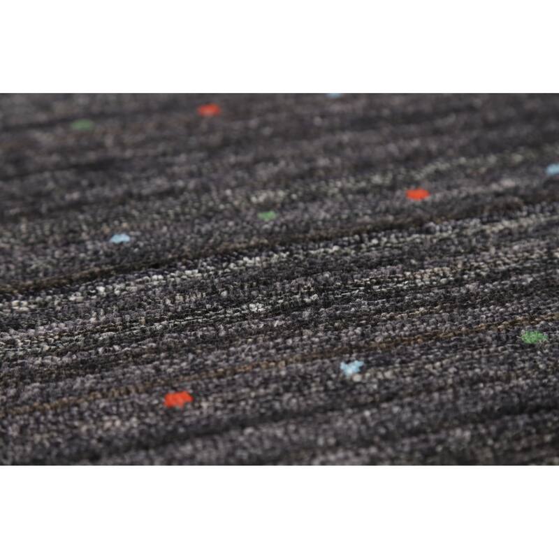 Gabbeh Oriental Rug Handmade Grey Silk Carpet - 9'0" x 12'1"