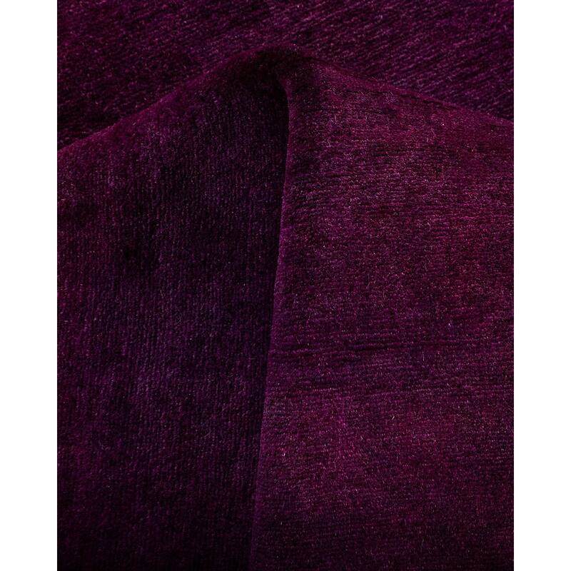 Overton Hand Knotted Wool Vintage Inspired Modern Contemporary Overdyed Purple Runner Rug - 3' 2" x 22' 6"